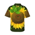thumbnail image 4 of Xecao Sunflower3 print Hawaiian shirt - a stylish short-sleeve button-down for men, perfect for casual beach and tropical outings., 4 of 9