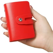 RFID Credit Card Holder, Leather Business Card Organizer with 26 Card Slots, Credit Card Protector for Carrying