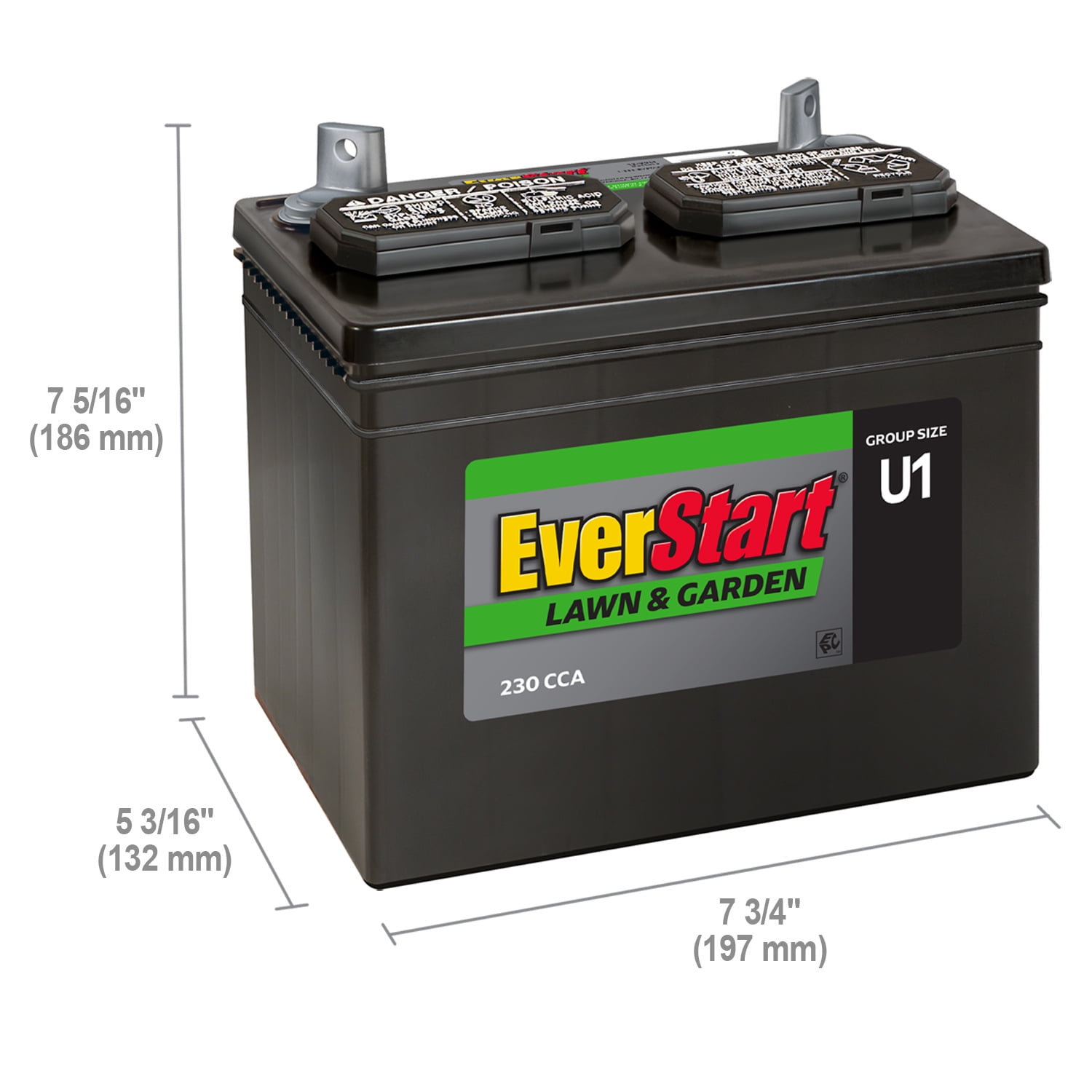 kommentar and nær ved EverStart Lead Acid Lawn & Garden Battery, Group Size U1 12 Volt 230 CCA -  Walmart.com