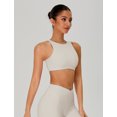 thumbnail image 3 of IDOPIP Womens High Neck Sports Bra Removable Pads Cut Out Back Sleeveless Medium-impact for Workout Gym Yoga Pilates Athletic S Sand, 3 of 6