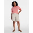 thumbnail image 4 of Time and Tru Women's High Rise Denim Bermuda Shorts, 9" Inseam, Sizes 0-20, 4 of 6