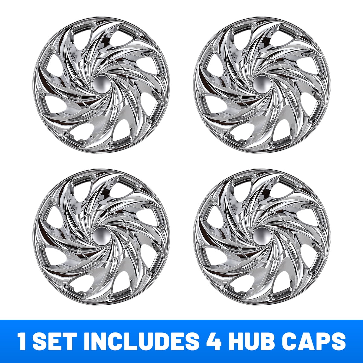 (4 Pack)  14" Silver Hubcap Wheel Cover Hub Caps Universal Wheel Rim Cover ABS Material Snap on Car Truck SUV