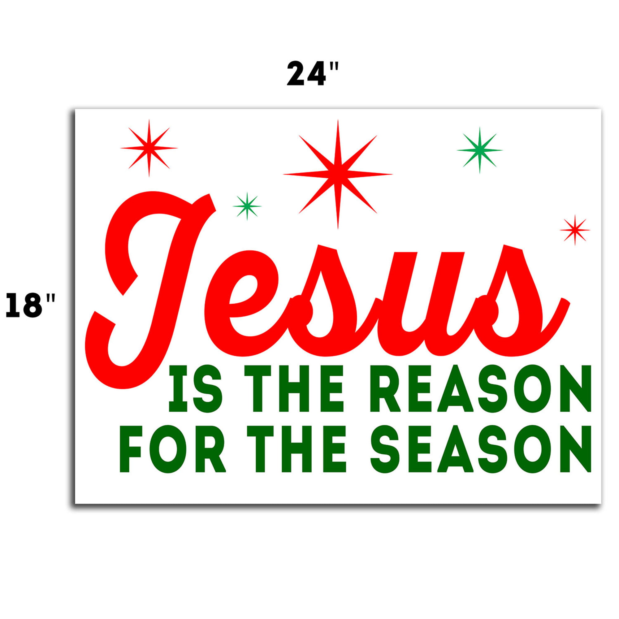 Jesus Is The Reason For The Season 24 inch Christmas Front Door Mesh Wreath Handmade in the USA