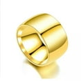 thumbnail image 3 of 12mm Men's Silver/Gold/Black Band Stainless Steel High Polished Ring Size 6-13, 3 of 5