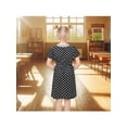 thumbnail image 4 of Sunny Fashion Polka Dot Dress For Girls Short Sleeve V-Neck Knee Length Black With White Dots Retro Casual Summer Daily 3 Years, 4 of 6