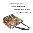 thumbnail image 3 of FORMRS Womens Canvas Tote Bag with Zipper Inner Pocket Shoulder Handbag, Red Colorful Flowers with Dots, 3 of 7