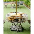 thumbnail image 4 of Hokiten Outdoor Tablecloths with Umbrella Hole & Zipper, Yellow Gnomes Round Tablecloths 60 Inch, Sunflower Bee Pastoral Botanical Retro Waterproof Table Cloth, Patio/Pool/Picnic Table Covers, 4 of 7
