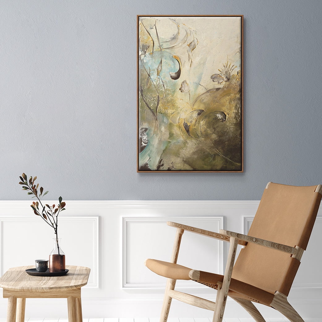Enchanted Garden II Framed Premium Gallery Wrapped Canvas - Ready to Hang - 27 x 41 - Walnut Floating Frame