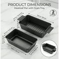 thumbnail image 5 of LIMICAR 2 Pack Meatloaf Pan with Drain Tray, Nonstick Baking Loaf Pan for Roasting Meat,Bread,Turkey Meatloaf,Reduce Fat and Keep Healthy,9 x 5 Inch, 5 of 9
