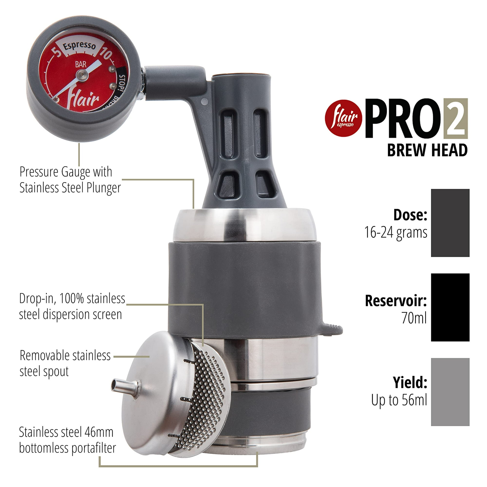 FLAIR PRO 2 クローム Flair Pro 2 Manual Espresso Maker - Chrome | iDrinkCoffee