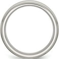 thumbnail image 2 of Stainless Steel Polished With Brushed Center 7mm Ridged Edge Band (Size 9) Made In China sr85-9, 2 of 5