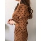 thumbnail image 3 of Vestido de pana para mujer, de otoño, hasta media pantorrilla, estampado de lunares, túnica con lazo, vestido ajustado, informal, cuello en V, cintura alta, elegante, vestidos de fiesta, 3 of 4