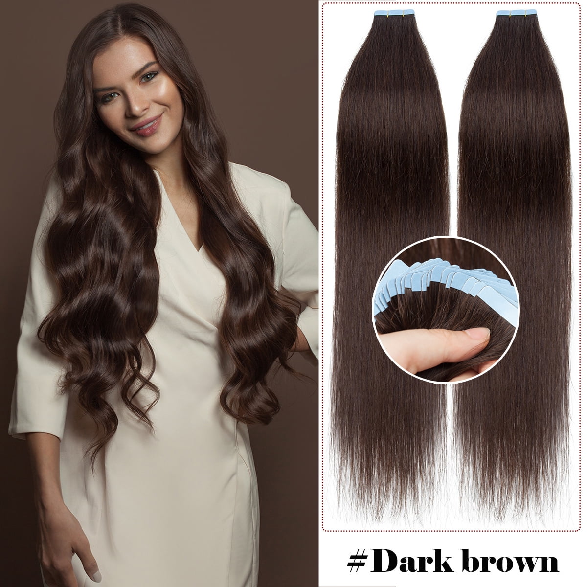 SEGO 20 Pcs Tape in Hair Extensions 100% Real Remy Human  display picture 3