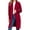 Burgundy, variant on Women's Rib Banded Open Front Tunic Sweater Cardigan with Pockets