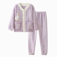 thumbnail image 4 of Gibobby Children Plush Coral Fleece Bathrobe,Cozy Hooded Robe with Belt,Cute Print,for Kids Toddlers 2-12 Years,Warm After-Bath Loungewear Toddler Pajamas,Purple,Size 13-14T, 4 of 4