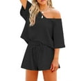 thumbnail image 5 of ibiyuan Women Summer Cotton Linen Short Sets 2 Piece Shorts Top Lounge Beach Vacation Two Piece Outfits Tracksuits, 5 of 9