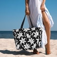 thumbnail image 6 of Xecao Lilies Flowers for versatile beach bag for women includes zipper pockets and waterproof material, ideal for vacations and adventures., 6 of 7