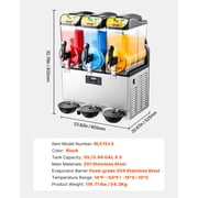 VEVOR Commercial Frozen Drink Maker, 15Lx3 Triple Tank Slushy Machine, 180 Cups Stainless Steel Margarita Smoothie Frozen Drink Machine, Slushie Maker