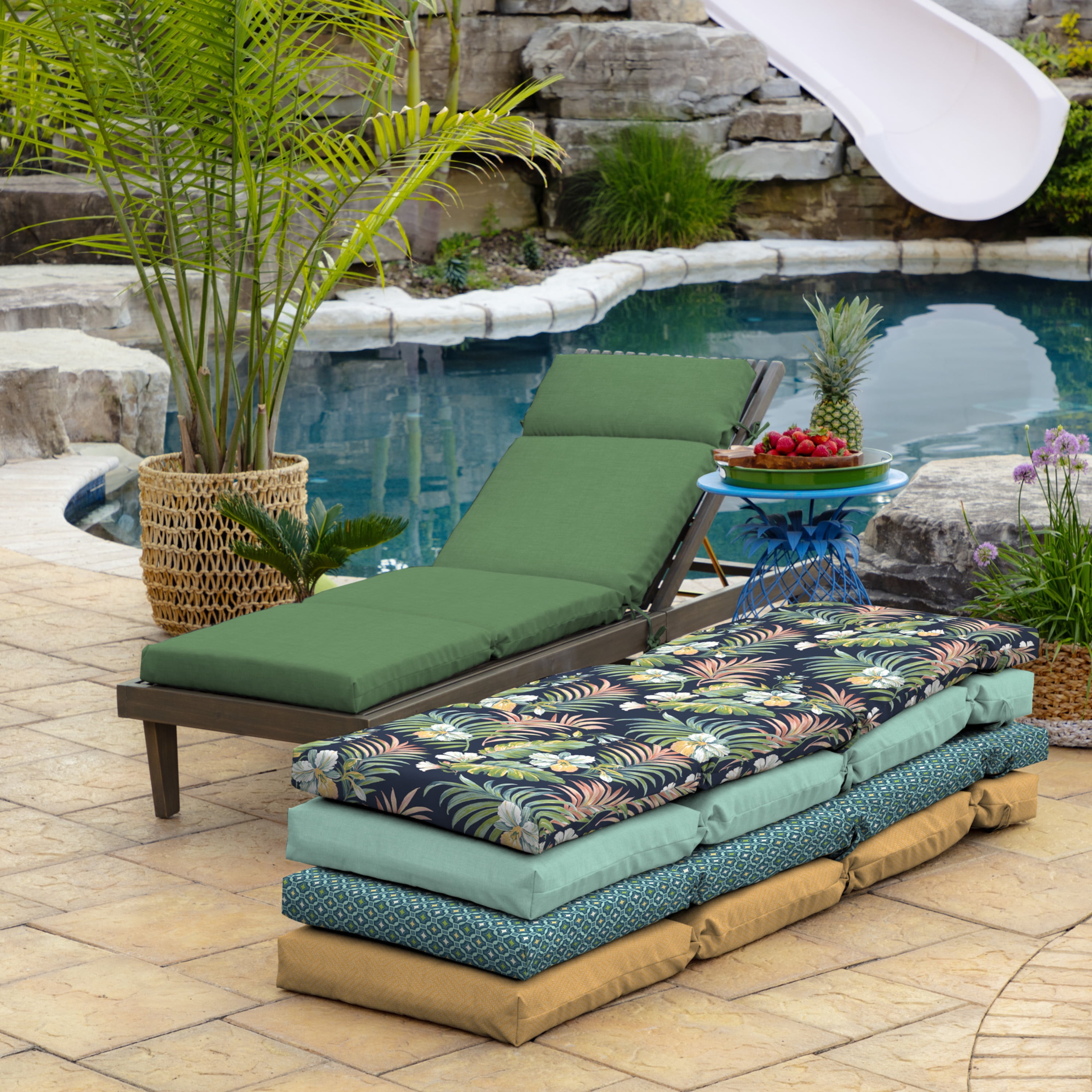 Arden Selections Outdoor Chaise Lounge Cushion 72 x 21 Moss Green