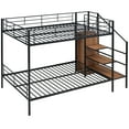 thumbnail image 6 of JERFIT Over Full Metal Bunk Bed with Lateral Storage Ladder and Wardrobe Black, 6 of 10