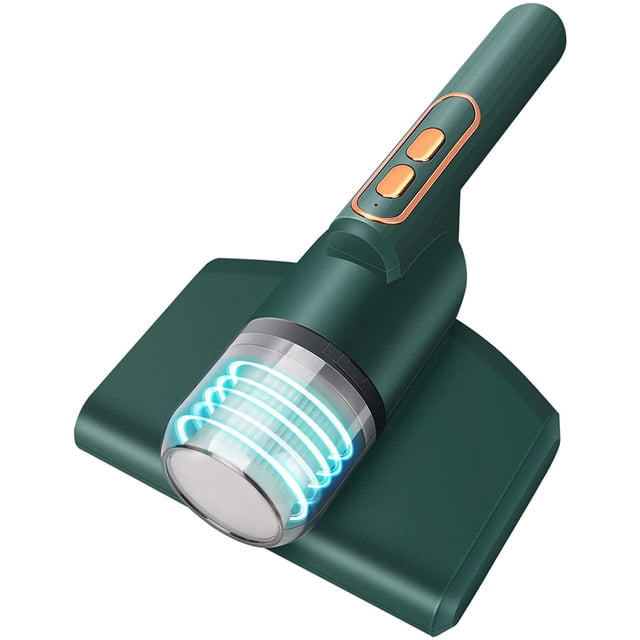 Aspirador de cama, aspirador de colchones UV portátil, máquina de limpieza inalámbrica antiácaros, máquina de succión de polvo de cama para limpiar eficazmente la cama, almohadas, sofás de tela y alfombras. Rojo Verde