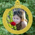 thumbnail image 6 of 2024 Picture Frame Ornament, Magnetic Glitter with Photo Protector, Round, Gold 3-Pack, 6 of 7