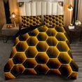 thumbnail image 4 of Geometric Hexagon Twin Bedding Sets for Boys,Neon Orange Honeycomb Quilt Hexagonal Geometry Beehive Comforter Set,Black Simplistic Geometrical Abstract Room Decor, 4 of 6