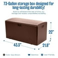 thumbnail image 2 of Outdoor Storage , Standard Closure, 73 Gallon, Java, 2 of 9