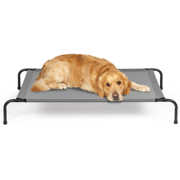 Qiushi Cooling Elevated Dog Bed with Breathable Teslin Mesh 50"Dx31"Wx8"H Gray