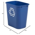 thumbnail image 7 of Commercial Deskside Recycling Container, 3.25-Gallon/13-Quart, Blue Recycling Symbol, Plastic, for Bedroom/Bathroom/Office, Fits Under Desk/Sink/Cabinet, 7 of 7