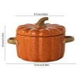 thumbnail image 3 of HomeKingdee Pumpkin Bowl Set with Lid and Handle, Ceramic Casserole Pot Covered Dutch Oven Ceramic Stockpot Mini Baking Dish Pumpkin Shaped Casserole, 3 of 6