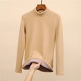thumbnail image 4 of hotojiny Women's Mock Neck Undershirt Soft Comfy Long Sleeve Pullover Tops Casual Fitted Stretch Base Layer Underwear Tee, 4 of 4