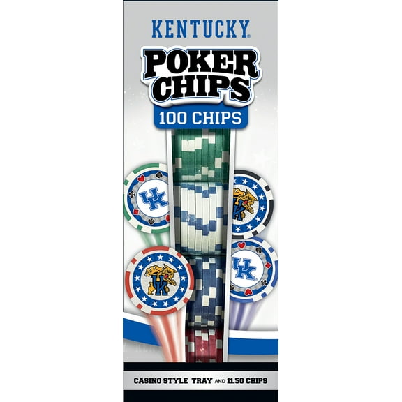 MasterPieces Casino Style 100 Piece Poker Chip Set - NCAA Kentucky Wildcats