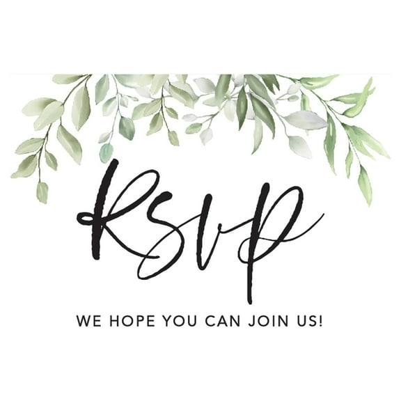 Koyal Wholesale 56-Pk RSVP Postcards for Wedding Greenery Leaves Cardstock Response Reply Cards, "4 x 6"