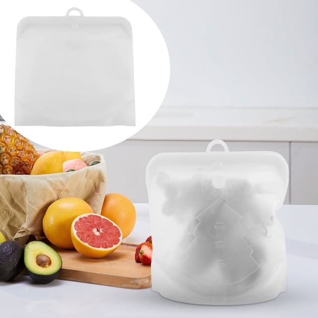 Cqxid Sacs à Fermeture & Couvercles & Boîtes à Moins de 10 $ Sac de Rangement Alimentaire en Silicone Réutilisable Sac à Sandwich Sac de Congélation Scellé Sac pour Liquide Collation Lunch Fruit Fruits Frais Sac / Meilleur Sac de Rangement et de Cuisson (1 Pce)