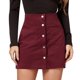 thumbnail image 1 of Gibobby faldas largas de mujer casuales Falda corta de mujer sólido cintura cremallera Otoño Invierno falda de pana envoltura de cadera un solo pecho Slim Fit falda sólida(Vino, M), 1 of 5