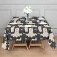 thumbnail image 3 of Black Halloween Ghosts with Boo Square Tablecloth,Waterproof Square Table Cover,Wipeable Spillproof Washable Table Cover for Home Kitchen Party Decor 42"X42"(107x107cm), 3 of 6