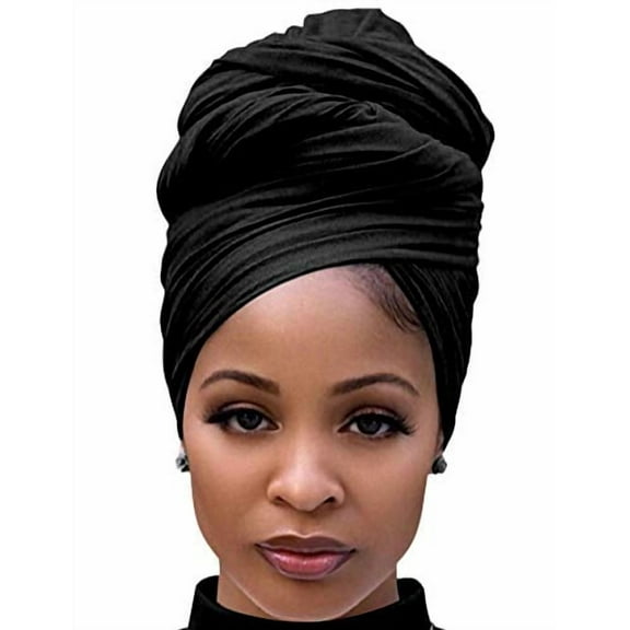Head Wraps for Black Women Stretch Head Scarf Long African Hair Wraps Turban Headwraps Jersey Headbands