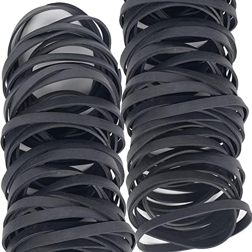 Tekola Rubber Bands Size #64 - 120 Pieces Elastic Black Bands for Office, Files, Litter Box