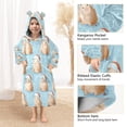 thumbnail image 4 of Wearable Blanket with Sleeves and Pocket Oversized Hooded Sweatshirt 3-14 YR Cute Capybara with Santa Hat S, 4 of 7
