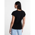thumbnail image 4 of Time and Tru Women's Twist-Front Tee with Short Sleeves, Sizes XS-XXXL, 4 of 6