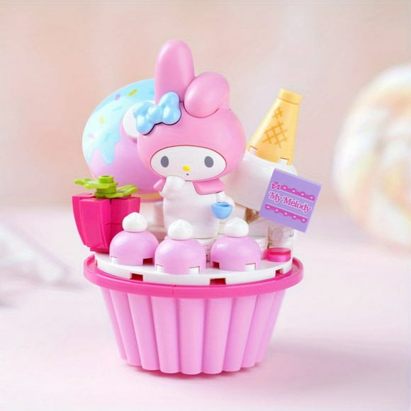 Keeppley Sanrio Kulomi Melody une Variété de Modèles de Blocs de Construction Cup Cake Mignons