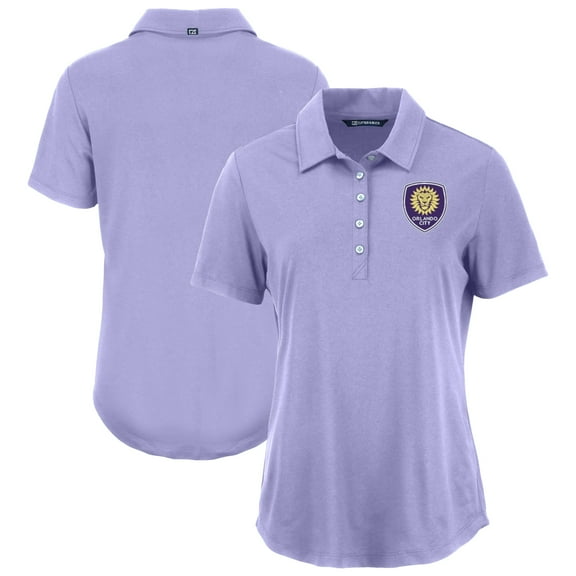 Women's-Cutter & Buck  Purple Orlando City SC Coastline Epic Comfort Eco Recycled Polo