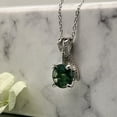 thumbnail image 5 of Fine Color Jewels Moss Agate Pendant Necklace with CZ Accent Stones for Women, 5 of 9