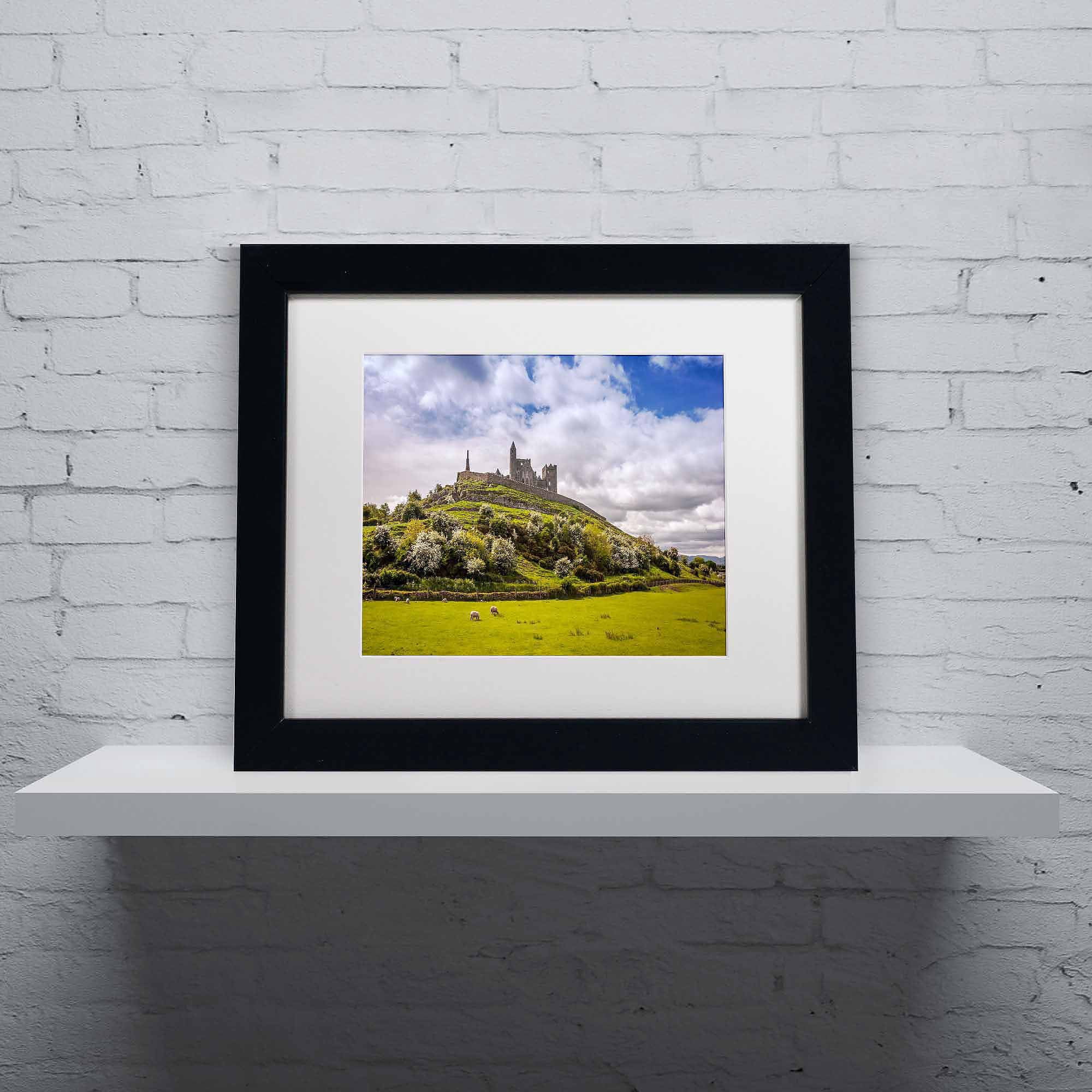 Trademark Fine Art "Rock Of Cashel Ireland" Canvas Art by Pierre Leclerc, White Matte/Black Frame