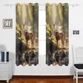 thumbnail image 2 of Deers Forest Trees Lake Blackout Curtain Panels 63x55in Drapes Privacy Assured for Living room Bedroom Bathroom 2 panels set, 2 of 5