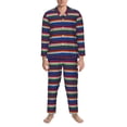 thumbnail image 3 of Honeii Mexican Blanket stripes Pattern Mens Pajamas Set,2pcs Men's Lounge Long Sleeve Sleep Shirt and Pajama Bottoms Sleepwear Set,Mens Pjs Sets-Large, 3 of 7