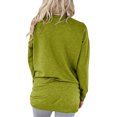 thumbnail image 3 of QUYUON Crew Neck Sweatshirts Discount Work Sweatshirts Women Polyester Long Sleeve V-Neck Solid Blouse Tops Style S-733 Breathable Ladies Long Sleeve Tunic Tops Classic Fit Shirts Green XXL, 3 of 5