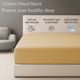thumbnail image 3 of Amay 100% Organic Cotton Twin Fitted Sheet - 500 Thread Count (39"x75") - Ultra Soft, Cooling & Breathable Bed Sheet - Durable Long-Lasting Fabric - (Beige, 1 Piece), 3 of 7