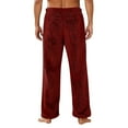 thumbnail image 4 of YDDIAN Men's Fleece Pajama Pants - Thick Plush Fuzzy Sleepwear Wine M, 4 of 5